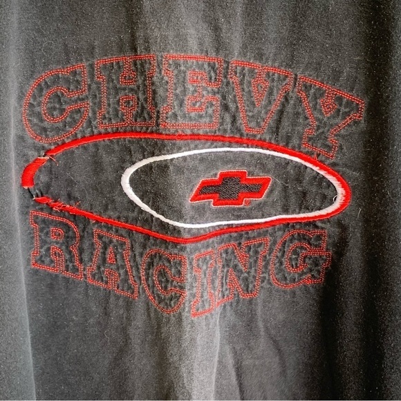 Vintage Chevy Racing Tee Shirt Embroidered - Picture 2 of 4